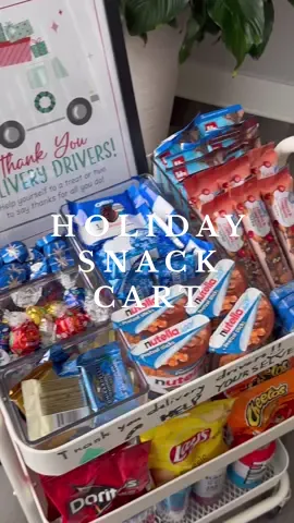 Holiday snack cart for my delivery drivers 🎄❄️❤️ #snackcart #asmr #deliverydriver #asmrsounds  #snack #restock #givingback #christmas #satisfyingvideos #snackcartideas #snackrestock 