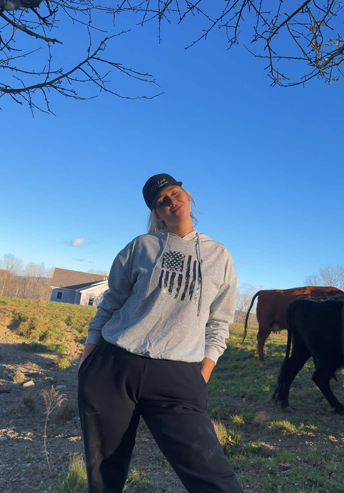 Beautiful night to check some cows #farmersdaughter #maine #country #fyp #cows #view 