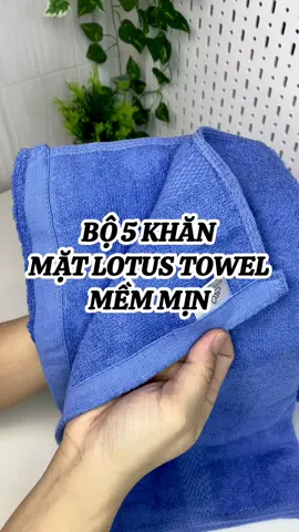Bộ 5 Khăn Mặt Lotus Towel Kích Thước 30x50Cm, Mềm Mịn Thấm Hút Tốt #lotustowel #khanmat #tiktokshop1111 #shoputni 