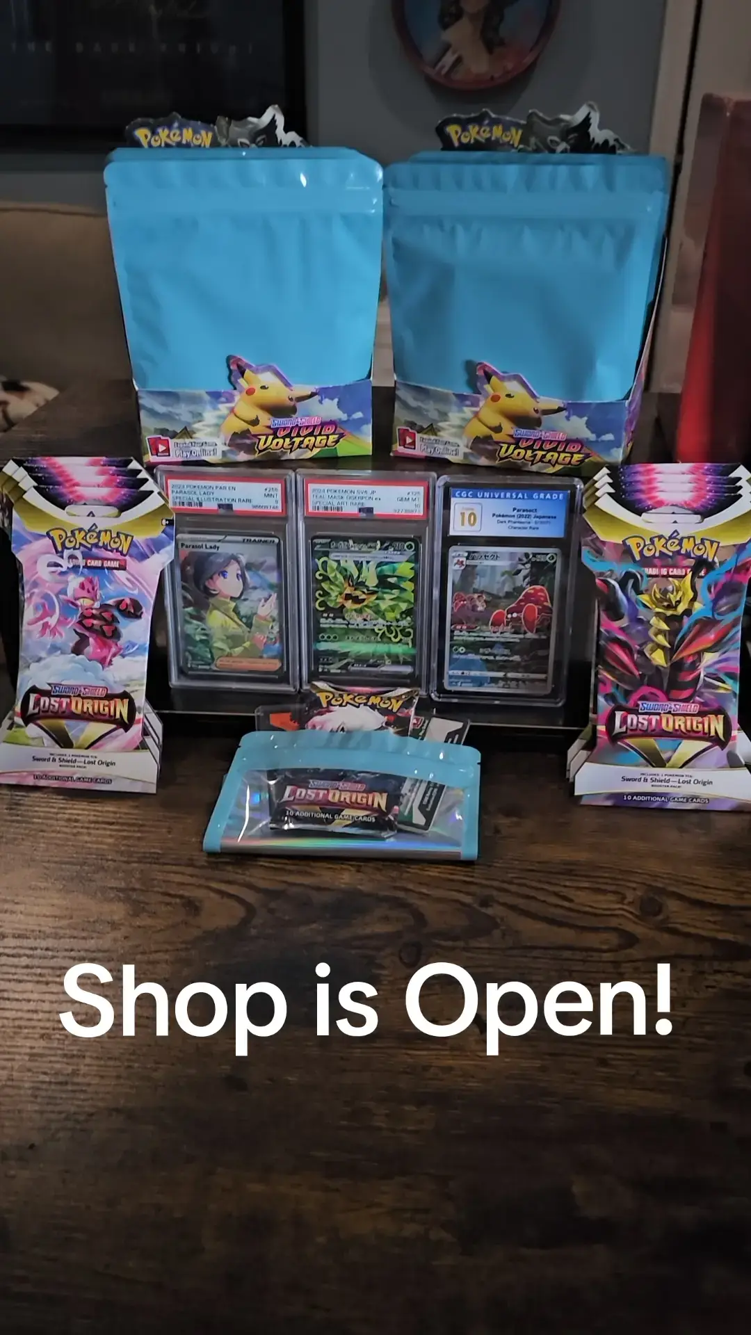 We have Lost Origin, Vivid Voltage, Halo Gaurenteed packs! More packs comming soon!  . . . #Shop #live #pokemoncards 