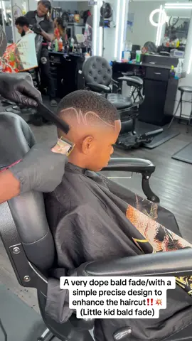 I love to put a cold bald fade on a little boy head with the design💥‼️ 129 north state street Jackson ms  Walk-ins welcomed (Book now) deangeloturner.booksy.com #explore #msbarber #comedyvideo #downtownjackson #drheadturner # 