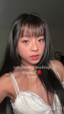 strawberry makeup tutorial 🍓 ft. my fav shade of the fwee pudding pot “my” 🤭❤️ #puddingpotambassador #fwee #puddingpot #kbeauty #strawberrymakeup 