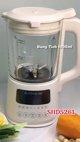 Máy làm sữa hạt Sunhouse SHD5261                                                 😘 Đa chức năng 8 trong 1, chế biến đa dạng món ngon 🔴 Cối xay thủy tinh chịu nhiệt cao cấp, xay lạnh - nấu nóng an toàn ✨ Công suất 400W mạnh mẽ, lưỡi dao kép 8 cánh sắc bén ✨️ Tích hợp chế độ hẹn giờ nấu tới 24h và chế độ tự làm  🎛 Chức năng  nấu sữa đậu, ngũ cốc, cháo hạt, súp, trà, giữ ấm, sữa lắc, sinh tố ♦️Máy làm sữa hạt đa năng Sunhouse SHD5261 là một trong những sản phẩm tiện ích cần có trong căn bếp hiện đại. Với 8 chức năng xay, nấu đa dạng, công suất 400W mạnh mẽ kết hợp với các công nghệ thông minh, máy làm sữa hạt đa năng Sunhouse SHD5261 sẽ cho bạn và gia đình tận hưởng những món đồ uống thơm ngon, đầy đủ chất dinh dưỡng tốt cho sức khỏe. ♦️KIỂU DÁNG SANG TRỌNG, TINH TẾ - PHÙ HỢP VỚI MỌI GIAN BẾP ♦️Máy làm sữa hạt đa năng SUNHOUSE SHD5261 có thiết kế nhỏ gọn, chắc chắn, màu sắc trang nhã với bảng điều khiển cảm ứng 8 chế độ bằng Tiếng Việt được thiết kế rõ ràng trên thân máy, giúp cho người dùng có thể dễ dàng sử dụng #maylamsuahat  #maylamsuahatsunhouse  #maylamsuahatsunhouseshd5261  #trending  #xuhuongtiktok  #diengiadung 