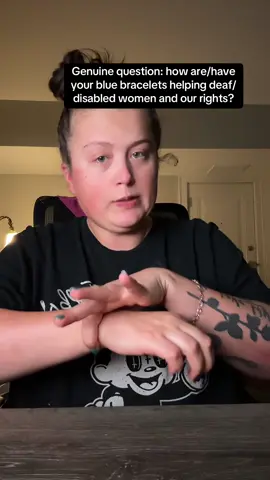 The Blue Dot groups have been extra heavy on the blue jewelry the lasf 48 hours. Just wondering what that's supposed to do for disabled people, queer people, Black women, etc. #Deaf #DeafAwareness #DisabilityAwareness #ASL #LGBTQ #Election2024