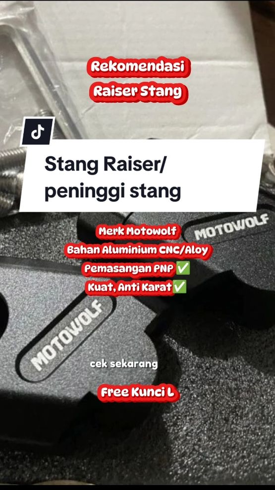Stang Raiser/Peninggi Stang untuk Modif motor cekout sekrang.  #motor #modifikasi #motormodif #stang #stangraiser #peninggistang 