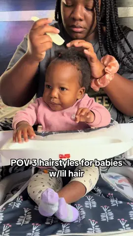 Dont mind me I wasn’t supposed to be in the video but check out these styles for babies w/short hair. #fyp #baldheaded #baldhead #11monthsold #momsoftiktokclub #infantsoftiktok 