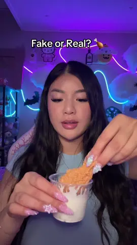 Fake or real? #asmr #asmrmouthsounds #fakefood #realorfake #satisfying #fyp 