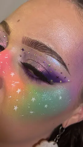 Rainbow blush ib @Sinead Bailey 🍉  @Gerard Cosmetics clean canvas in fair   @Terra Moons Cosmetics stellar siren & zero gravity (you can use code slightlyunblended to save 💵) @bellabeautebar x @deandranicoleee ultraviolet palette (if you love purple as much as I do then I can't recommend this palette enough! It's probably one of my most used ones as of lately because not only is it amazing, it's my favorite color story so I reach for it a lot!) oh & I used the digital zombie holo as well!   @Makeup A Murder, INC. poison pastel pigments   @Lilly Lashes goddess lashes   @YENSA Beauty super serum silk foundation & concealer (you can use code slightlyunblended to save 💵)   @Ciate London bamboo bronzer   @L.A. Girl Cosmetics vivid liner   @ColourPop Cosmetics freckle pen & Ashton lip liner   @J.Cat Beauty glaze for days lippie   @NYX Professional Makeup lift & snatch tint   @e.l.f. Cosmetics power grip primer   @Manic Gems angel baby gem pack (you can use code slightlyunblended to save 💵)   @DanessaMyricksBeauty yummy skin serum & powder   @got2b got2b glued gel   @The Makeup Shack brushes     - - - - #fairymakeup #rainbowmakeup #creativemakeup #eyeshadowtutorial #makeup 