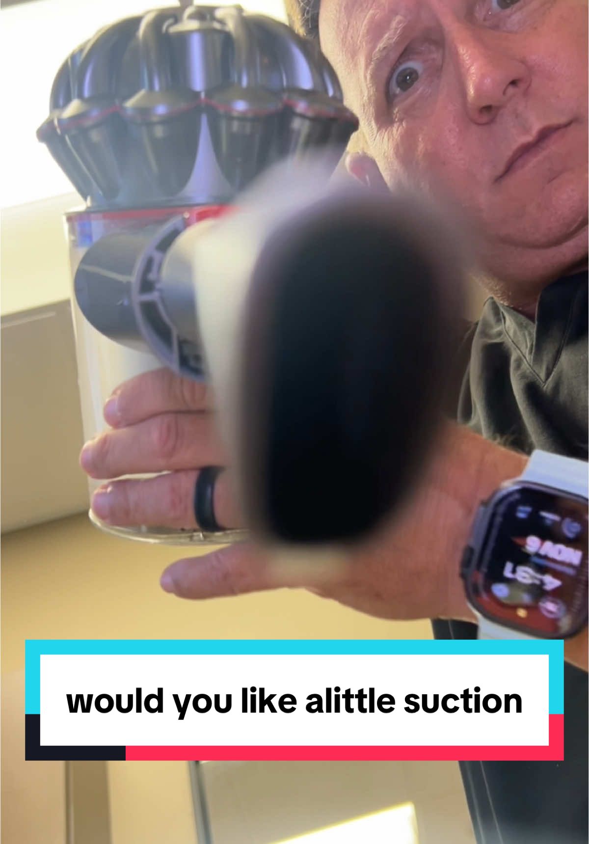 dentures: 0, vacuum: 1 😳🫣🫤 #vacuum #saliva #dentist #suction #dysonvacuum #suction #teeth #gone #seeyalater 