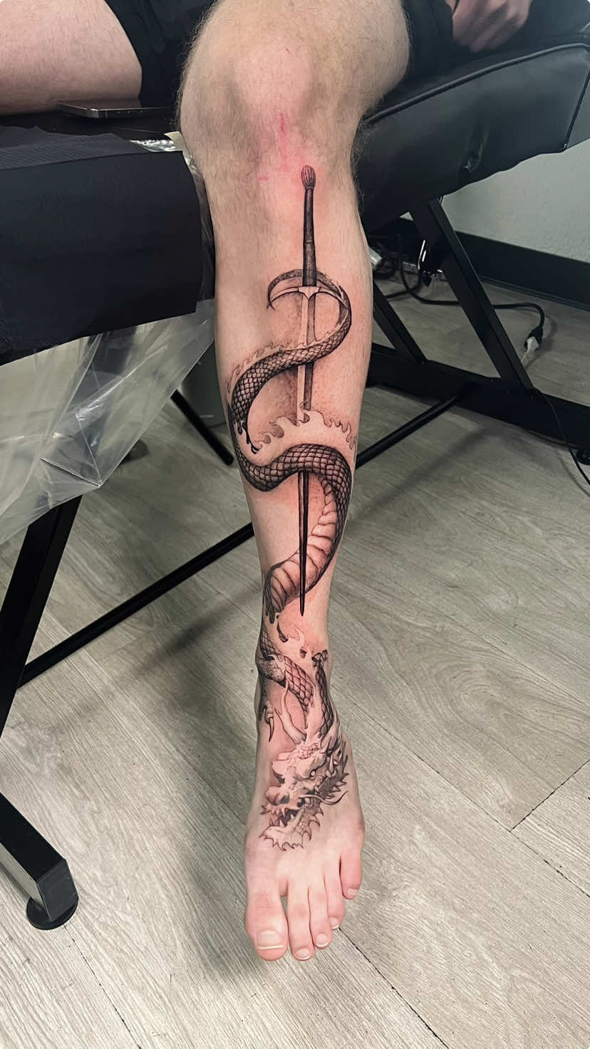 Best Dragon tattoo I’ve done!  . . . . . #arizonatattooartist #dragontattoo #tattooideas 