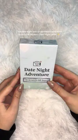 Look what I found! I’m so excited to try out the Date night Adventure card game! 🎉 This set comes with 40 unique and creative date ideas that make every evening an adventure. The best part? You never know what your next date will be until you scratch off a card—each one reveals a fun challenge with a set time and budget. Once you scratch it, there’s no going back, so be prepared for a surprise! I can’t wait to dive in and create unforgettable memories with my partner. No more boring nights—just pure fun and spontaneity! 💖 Do you guys already tried such a game? What did you think about it? I will keep you updated and definitely make a review!  #DateNightIdeas #CoupleGoals #UnforgettableMoments #fyp #Love #unboxing #unpacking #game #asmr  Explanation of the game: This game is perfect for couples looking to keep their date nights exciting. It’s simple to use: just pick a card, scratch it off, and see what adventure awaits! Each card provides a fun activity that fits within a time and budget range, so you can always choose something that works for your schedule. Plus, you can attach photos to each card to remember the special moments. I’m really looking forward to trying this and seeing where each mystery date takes us!