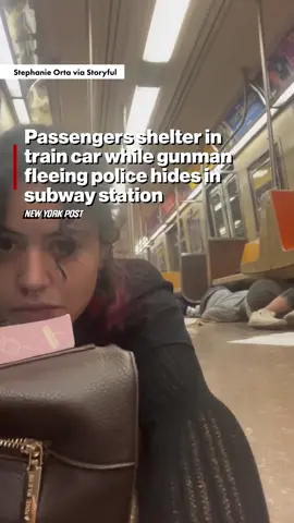 Harrowing footage shows passengers sheltering in place while a gunman fleeing the police hid in a subway station.
