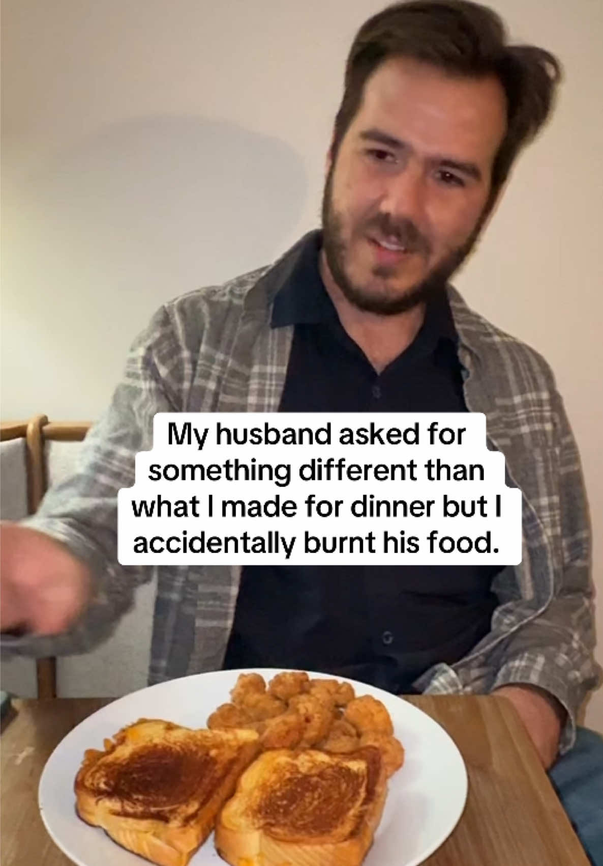 Rice, chicken and burnt sandwich for #dinner 😋 #marriedlife #grilledcheese #chicken #couplegoals #husbandgoals #husbandsoftiktok #mukbang #foodtiktok #foodies #foodcritic #asmr #fyp 