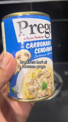 Breakfast simple ja pagi ni #prego #pregopasta #cabonara 
