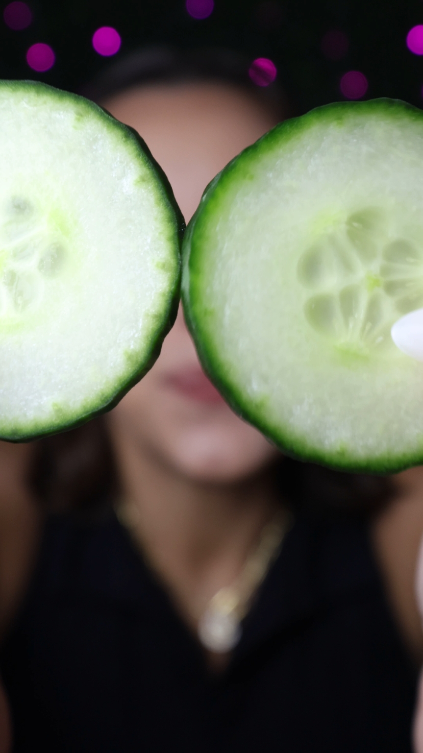 ASMR 3 minute cucumber spa. Get ready to relax! Tinglenation 🥰 #asmr #asmrroleplay 