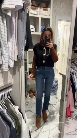 Love this cropped button front sleeveless knit cardigan with the gorgeous gold buttons! I sized up to a medium. So fun to style for a chic fall outfit! #cardigan #cardiganoutfit #sleeveless #OOTD #tiktokshopblackfriday #tiktokshopcybermonday 