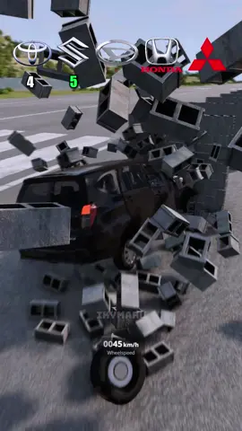 MOBIL VS 10 TEMBOK #beamng #beamngdrive #beamngindonesia #racinggames #toyota #honda #carx #fyp #ikymaru8