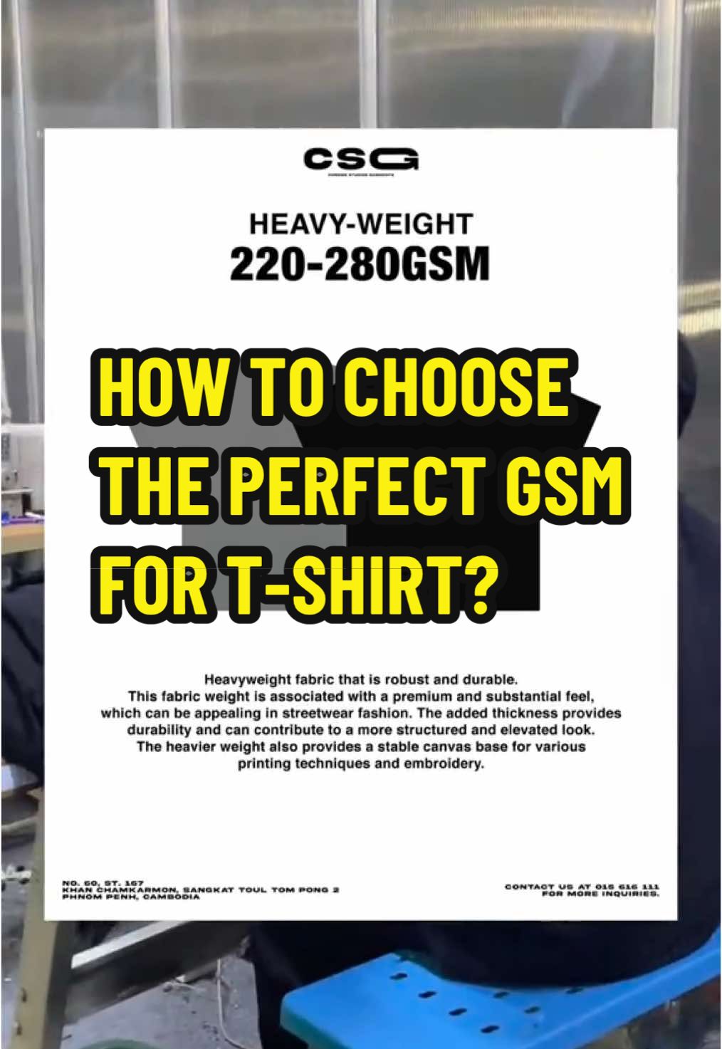 HOW TO CHOOSE THE PERFECT GSM FOR T-SHIRT? 👕⏲️ #csg #chromestudiosgarment #clothingmanfacturer #gsm #tshirt 
