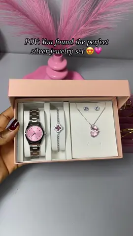 Gorgeous Silver and Pink Wristwatch, Bracelet and Necklace set 💗  Perfect gift idea for your favorite girl 😍 To Order, Kindly send a message us on WhatsApp; 07086223554 Or send a DM on Instagram: @trinketsngems.ng #womenswatch  #giftsets #goldbangles #accessoriesjewelry #jewelryaccessories #fashionjewelry #accessoriesbusiness #fashionjewelrytiktok #jewelrysmallbusiness #lagosbabes #lagosvendor #fashiongirlies #fashiontiktok #fashionstyle #goldplatedjewelry #goldplatedrings #chunkybangles #stainlesssteeljewelry #stainlesssteel #jewelryhaul #affordablejewelry  #silverjewelry  #jewelryinlagos #giftideas  #giftboxes   