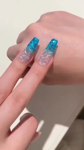 Seawave Nail Art🌊🦋#manicure #nails #nailart #cateyenails #diynails 