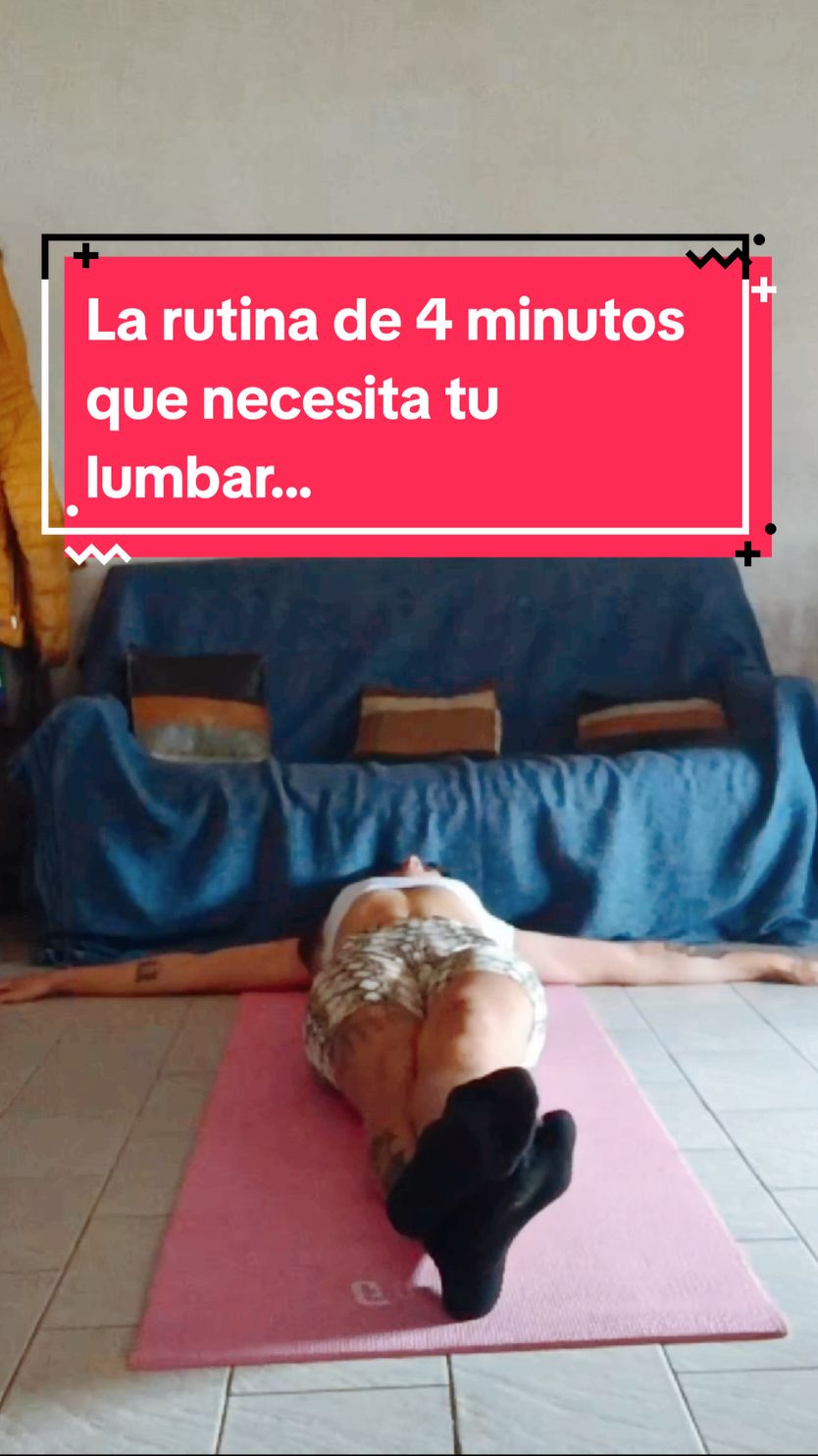 Rutina de movilidad para zona lumbar de 4 minutos #Yoga #yogapractice #yogaonline #clasesonline #lumbar #movilidad #yogalove #flexibility #rutinayoga  #yogaparatodos #wellnes 