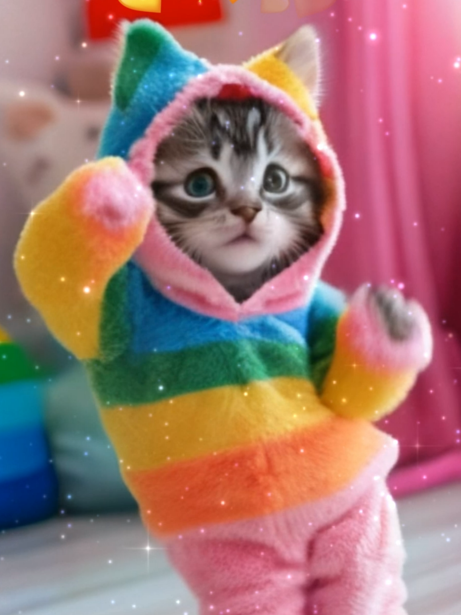 Cute cat dancing with the APT funny song #kids #apt #aptchallenge #aptdance #kidstiktok #catdance #cutecat #catsoftiktok #funnycat #funnydance #rose #fyp #foryour #forkids #kidsdancetv