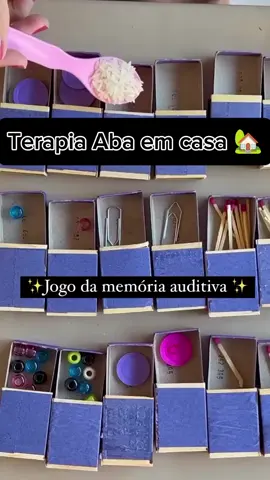 Jogo da Memória Auditiva pode ser usada em terapia ABA para ajudar a desenvolver a capacidade de memória auditiva  e a acuidade auditiva que é a capacidade de perceber a diferença sons!  Super simples feitos com caixa de fósforo.  Gostou dessa dica? Me segue,curti e compartilha.  Quem aí vai aproveitar essa ideia para fazer em casa hoje?  Querem aprender mais sobre a Terapia Aba segue o link na Bio. #terapiaaba #aba #abaemcasa #tdah #maetea #memoriaauditiva #atipico #reciclagem #jogoseducativos #memoria #neuropsicopedagogia #psicopedagogia 