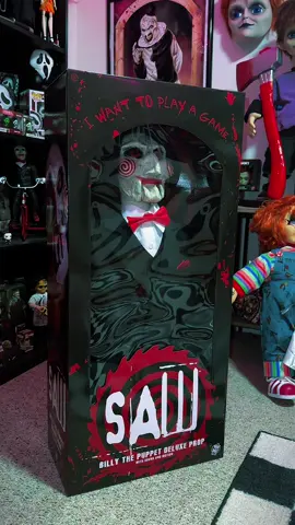 New life size doll alert ‼️ Billy the Puppet 🖤🔥  thank you @CamsShopShack !! ……. #horror #horrortok #horrorcollector #horrorcollection #trickortreatstudios #saw #jigsaw #billythepuppet #horrormovie 