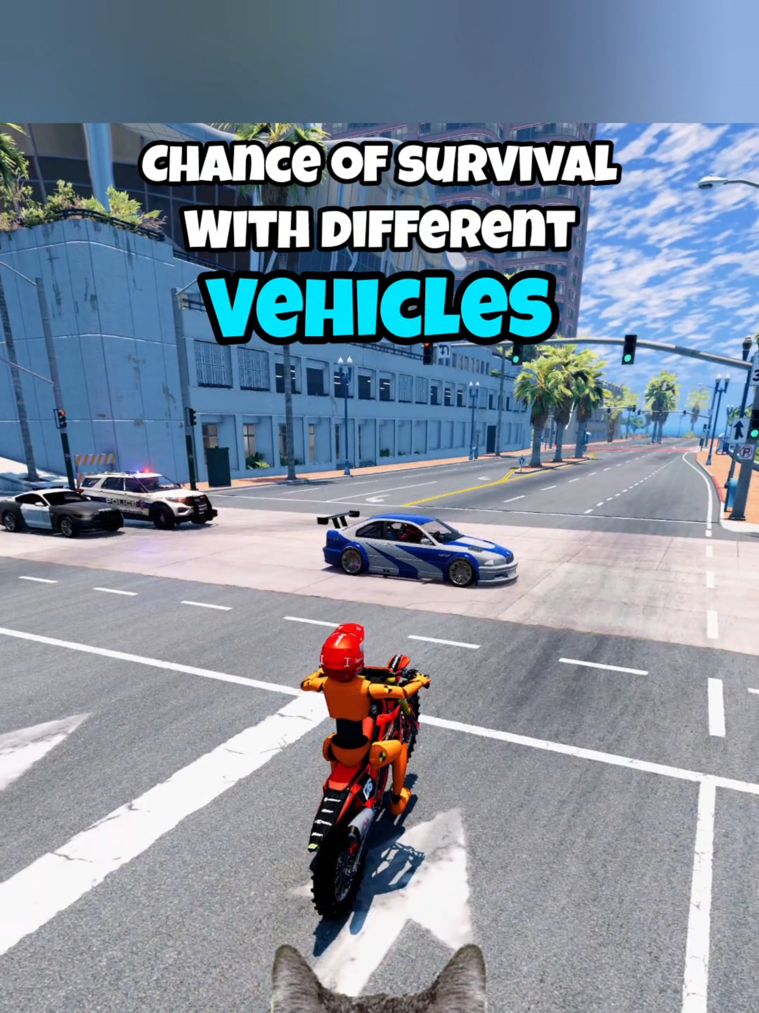 Chance of survival with different vehicles #beamng #beamngdrive #beamngcrash #game #gaming #car #cars #simulation #fouryou #fyp #longervideos #tesla