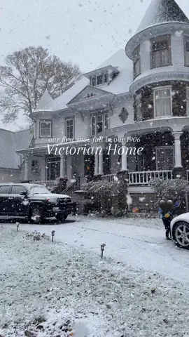 Our first snowfall in our victorian home happened this morning ❄️🌨️🤍 I know this isn’t home reno related - we’ve had to hit pause due to some more unforseen expenses. We had some big ones when we first moved in earlier this year and have been hit once again, unfortunately. We’re just trying to catch up right now and then we will be back to work! Thank you to everyone that has stuck around. This house is around 4200sqft and has a LOT of work to be done so its going to be a long and slow process but a wonderful labour of love ♥️  #oldhome #victorianhouse #oldhousetiktok #victorianhome #novascotia #novascotiaoldhomes #firstsnow #firstsnowfall 