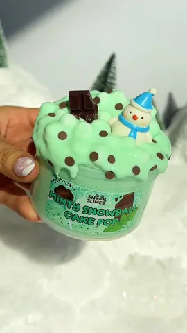 Minty Snowball Cake Pop ❄️ An opaque floam slime that makes the loudest crunchy ASMR and smells like peppermint patty! #cakepops #crunchy #crunchyasmr #slime 