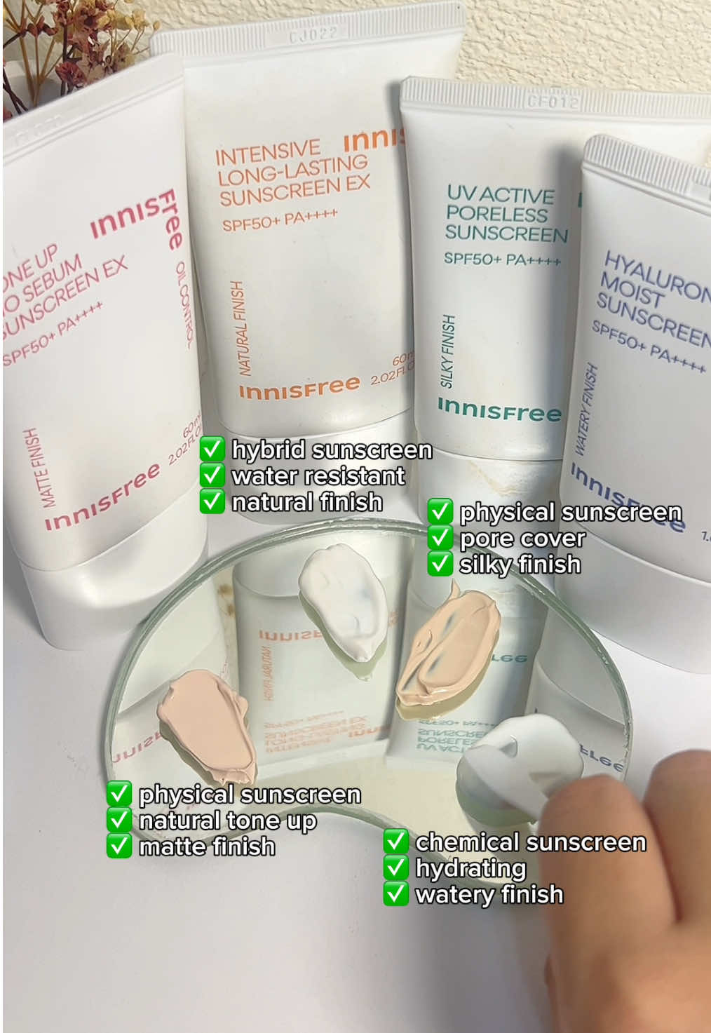 kalian tim sunscreen yg mana nih? #innisfree #innisfreeindonesia #sunscreen #sunscreenviral #innisfreesunscreen #chemicalsunscreen #physicalsunscreen #koreanskincare #skincarekorea #koreansunscreen #racuntiktok #koreanglowvibes 
