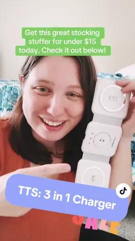 Stocker stuffer idea under $15: 3 in 1 magnetic charger for all the devices - phone, watch, and headphones! #wirelesscharger #magneticcharger #3in1charger #magneticwirelesscharger #tiktokshopholidayhaul #tiktokshopblackfriday #holidaygiftguide #giftideas #creatorsearchinsights 