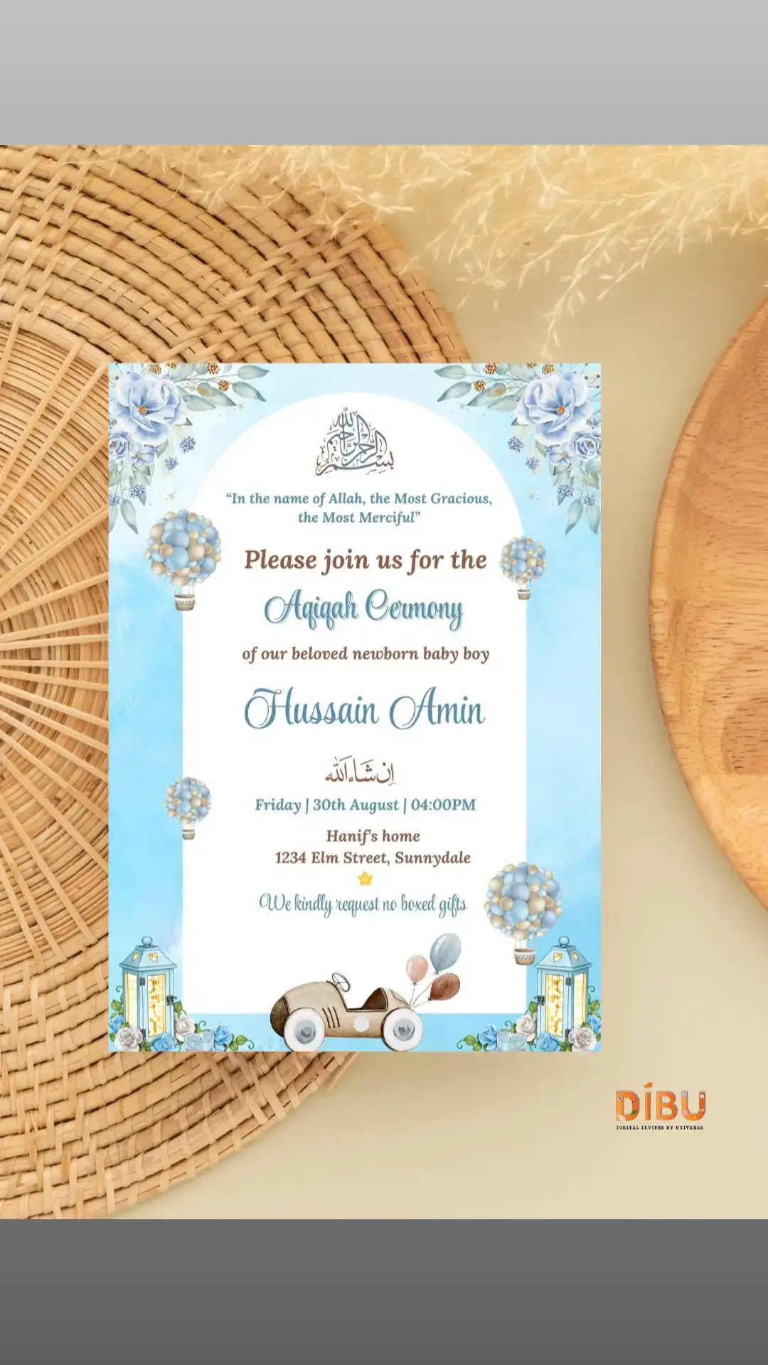 Perfect E-Card to invite your loved ones to the AQIQAH CERMONY 💙 DM to place your order ✉️  #aqiqahinvitations #itsaboy #digitalinvitation #ecard #digitaljoy #new #babyboyannouncement #babyannocementcard #newborn #aqiqahinvitation #aqiqahcard #aqiqah #aqiqahinvitationvideo #aqiqahinvitationcard #sunnah #islam #welcombaby #babycard #bundleofjoy #newbaby