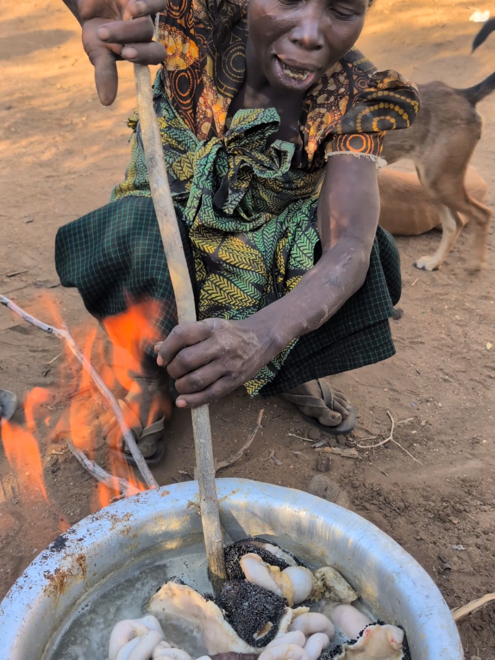It's,, Soup day🔥😋 Very Fantastic food, woman hadzabe tribe cooking their breakfast.