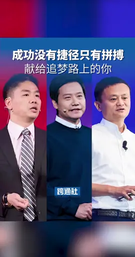 当你撑不下去时，不妨听听大佬的经历。#马云 #刘强东 #雷军 #企业家 #励志