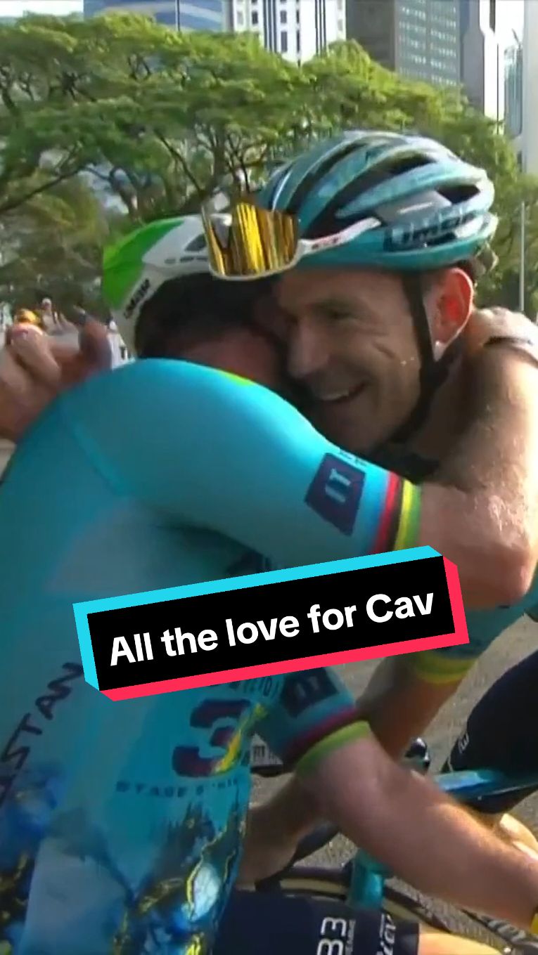 All the love for Mark Cavendish ❤️ The Manx Missile wins his final ever race at the Singapore Criterium #cycling #roadcycling #TourDeFrance 