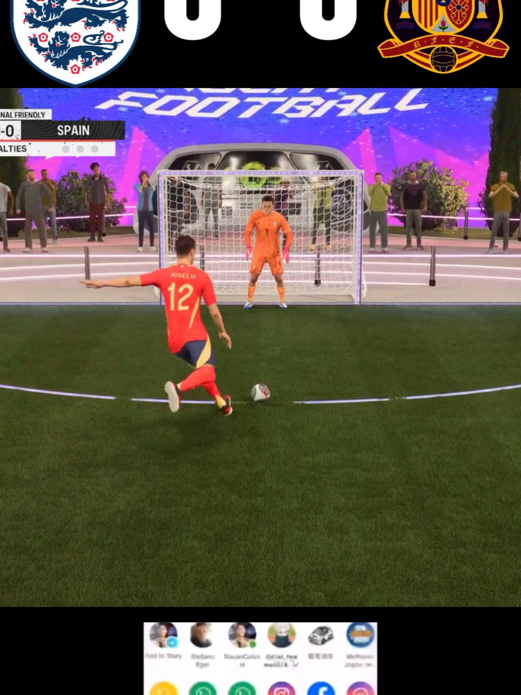 England Vs Spain Penalty Shootout Volta FC 25 #fifa25 #fc25 #football #Soccer 