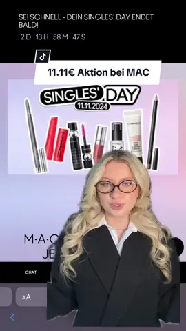 Singles day bei @maccosmetics - viele Produkte kosten nur noch 11.11€ 💄#maccosmetics #singlesday #macmusthaves #beauty #creatorsearchinsights #viralmakeup #highendmakeup #makeup #blackfriday • • • mac cosmetic single day