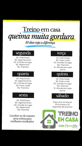 Dica para treinar em casa e queimar gordura, já salve e vamos começar a treinar.💪🏃#voceconseguesim #musculacionyfitness #corpodefinido🔥🚀 #hipertrofiamuscular #emagrecer #musculacao #personaltrainer #motivation #treinoemcasa 