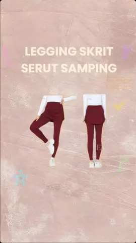 Legging Skirt Serut Samping 2 in 1 #legging #2in1roklegging #skrit #serutsamping  #sporty #olahraga #outfit #fyp 