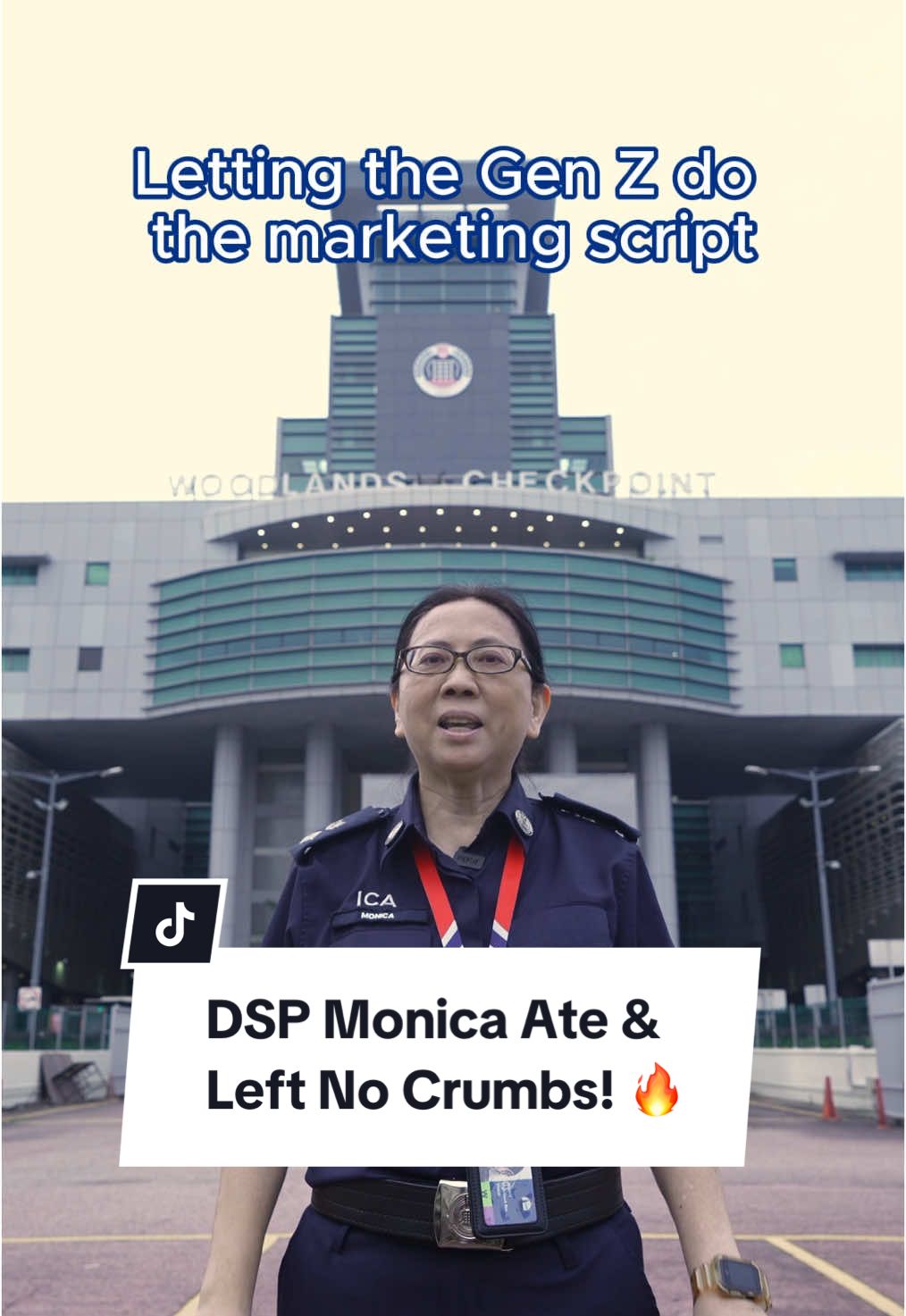 DSP Monica understood the assignment and ate.  #genz #fyp #fypsg #ica #GuardiansOfOurBorders #SecureBorderSafeSG