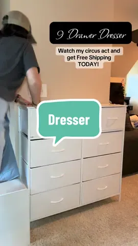 Watch my circus act starring this 9 Drawer Dresser!  #sweetfurniture #9drawerdresser #storage #storagesolutions #tinyhomes #smallspacestorage #roommakeover #dormlife #apartmentlife #tiktokshopblackfriday #tiktokshopcybermonday 