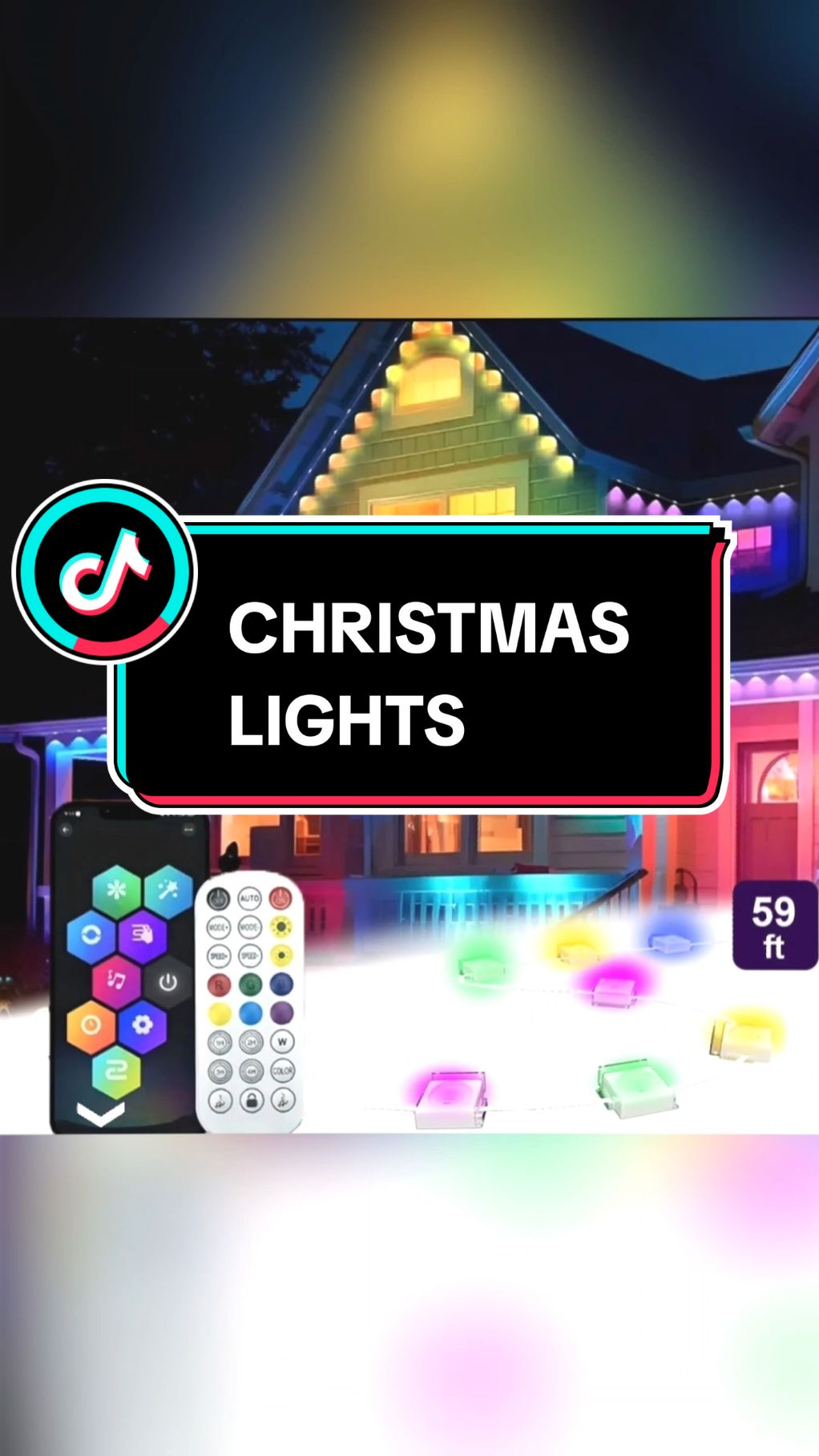 Luces led navideñas para exterior de tu casa #christmaslights#lights lights #outdoor #decorativelights #navidad #blackfridaydeals #tiktokblackfriday 