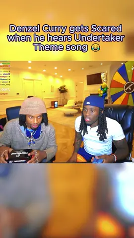 Denzel Curry gets Scared when he hears Undertaker Theme song 😂#twitch #kaicenat #denzelcurry #funny #fyp 