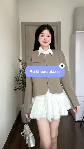 Áo khoác blazer cổ tròn #basic #VideohangThoitrang #thoitrang #hottrend #OOTD #viral #xuhuong #outfit #OOTD #viral 