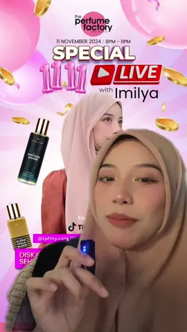 EEE EXCITEDNYA! jangan lupa tauu 8-11pm🥺 go follow @The Perfume Factory Wholesale tau!!