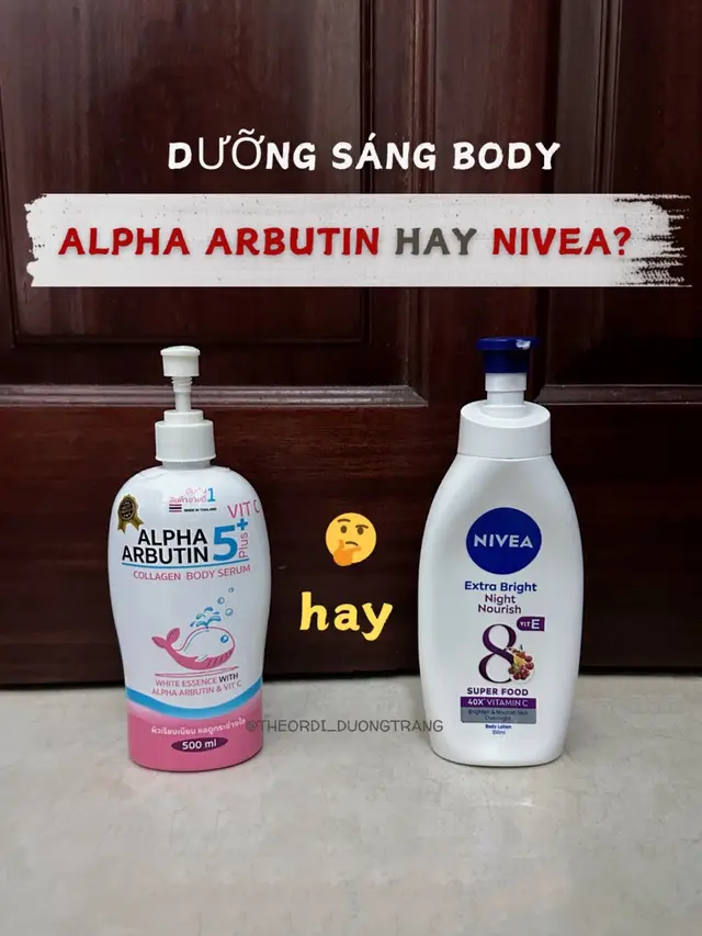Nếu khó chọn quá thì dùng cả hai luôn nè mấy bà 😂 Alpha 5+ dùng tối, chọn Nivea hồng hoặc vàng dùng sáng. Z là xong 😆 Chứ hai ẻm đều ngon trong tầm zá, chọn khó quá điii🥹 T để 2 ẻm trong 🛒, bà nào muốn săn thì zô mú.c deal hời nhaaa🥰 #skincare #duongtrang #duongtrangbody #kemduongtrangda #alphaarbutin #nivea #kembody #lamdep #beauty #xuhuong #xh #fyp #viral 