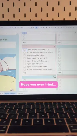 Try this with your Google Sheets 🥺👉👈 #digitalplanners #pawfectplan #monthlyplanner #calendar #2025planner 