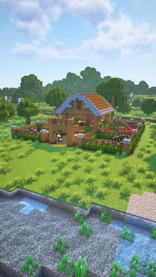 Best Cow Corral🐄 Minecraft Tutorial #minecraftideas #fyp #minecrafttutorial #Minecraft  #minecraftbuilding #corral 